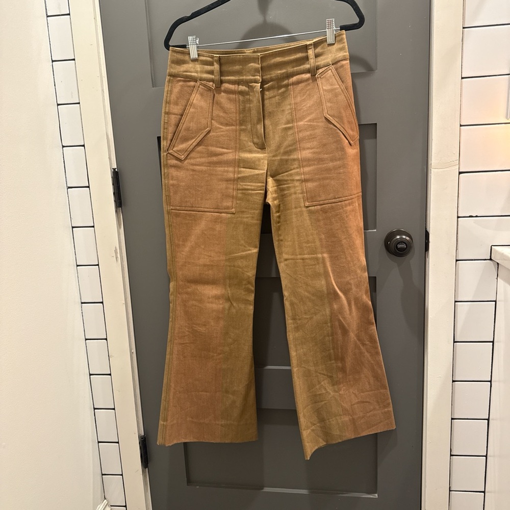 Derek Lam Brown Two-Tone Flare Pants